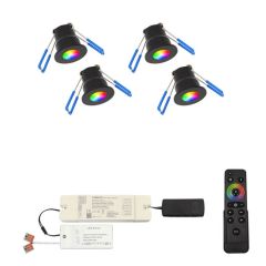 RGB Verlichting Set Monno inbouwspots (ip65) – Zwart