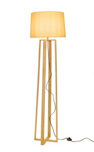 Staande Lamp Vierpoot Hout Beige Kap - Valott Ampua