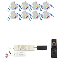 Monno RGB led inbouwspot – set van 8