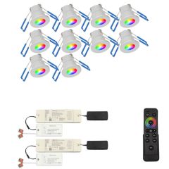 Monno RGB led inbouwspot – set van 10