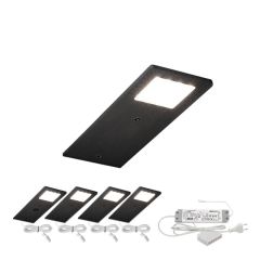 Keukenkast LED Verlichting Veda Zwart Set 4 stuks